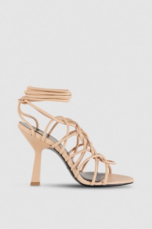 Patrizia Pepe Heeled Ankle Sandals Beige | BTWVN6945