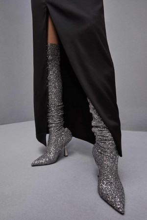 Patrizia Pepe Heeled Sequined Boots S274 | SLFZU1263