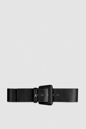 Patrizia Pepe High-waisted Belt With Leather Lining Noir | FUZKH1920