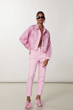 Patrizia Pepe High-waisted Cigarette Pants Rose | NDHTE9378