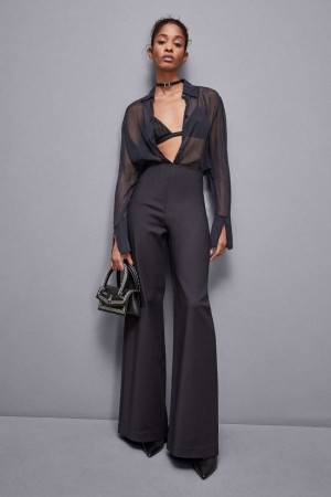 Patrizia Pepe High-waisted Palazzo Pants Noir | FMKXD5280