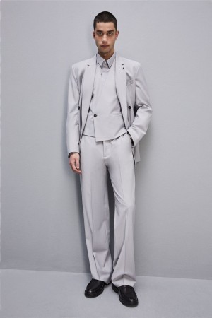 Patrizia Pepe High-waisted Pants In Cool Wool Grise | VDGIH6347