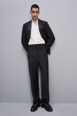 Patrizia Pepe High-waisted Pants In Cool Wool Noir | UGLIB4590