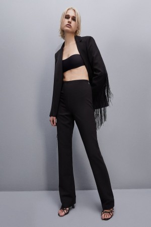 Patrizia Pepe High-waisted Slim Pants Noir | ANCQD4563