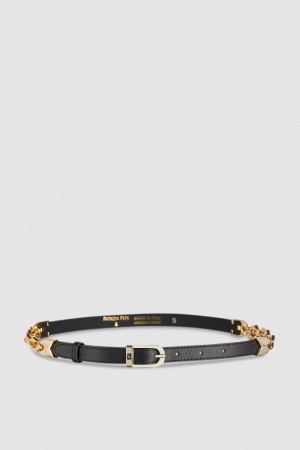 Patrizia Pepe High-waisted Smooth Leather Belt Noir | JETWK1085