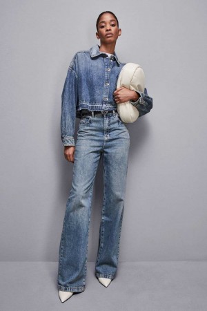 Patrizia Pepe High-waisted Straight Fit Jeans Bleu Clair | DFHUA7951