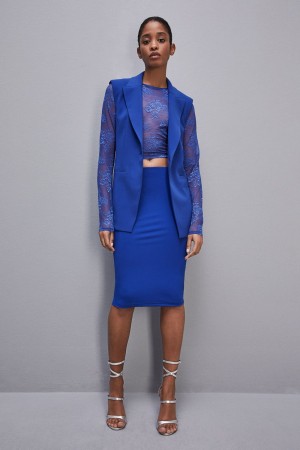 Patrizia Pepe Knee-length Pencil Skirt Bleu Clair | ZYTSN6059
