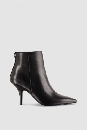 Patrizia Pepe Leather Ankle Boots Noir | DZCEL8032