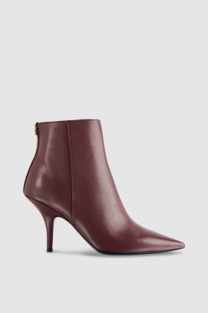 Patrizia Pepe Leather Ankle Boots Violette | OAYLK8067