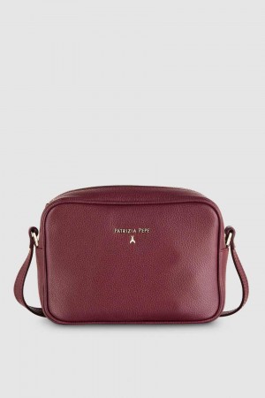 Patrizia Pepe Leather Camera Bag With Inside Pocket Violette | SFNHQ1362