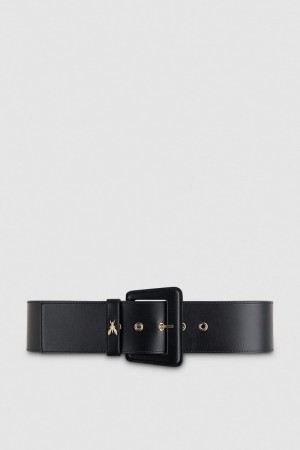Patrizia Pepe Leather High-waisted Belt Noir | DJNWP0146