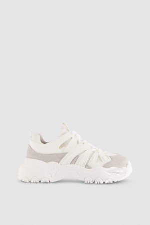 Patrizia Pepe Leather Running Sneakers Blanche | UHETG3107