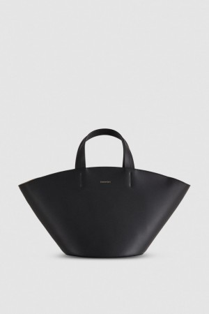 Patrizia Pepe Leather Shopper Noir | ADOWF6923