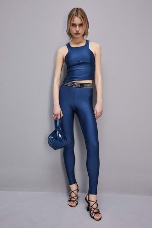 Patrizia Pepe Leggings In Technical Stretch Jersey Bleu Clair | JXLDI7450