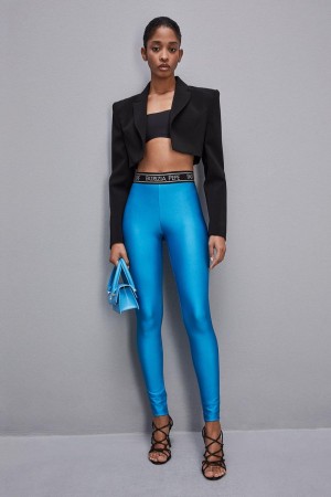 Patrizia Pepe Leggings In Technical Stretch Jersey Bleu Clair | LCXAJ2041