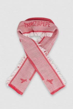 Patrizia Pepe Logo Print Scarf Rose | NVMYR4681