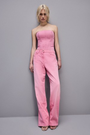 Patrizia Pepe Low Waist Straight Pants Rose | IZHCG0384