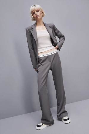 Patrizia Pepe Low-waisted Pants In Comfort Fabric Grise | HLFQZ9035