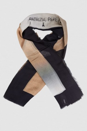 Patrizia Pepe Multi-fly Print Scarf Beige | UYWIA9875
