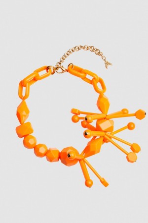 Patrizia Pepe Necklace With Techno Pop Fly Appliqué Orange | FDNGP4657