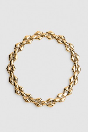 Patrizia Pepe New Chain Brass Necklace Doré | XHSNA7953