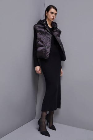 Patrizia Pepe Nylon Sleeveless Down Jacket Noir | PODHW4630