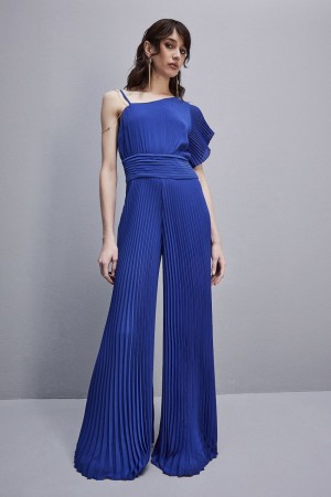 Patrizia Pepe One-shoulder Long-cut Jumpsuit Bleu Clair | BNGDY7290