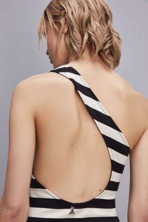 Patrizia Pepe One-shoulder Slim Dress In Cotton Jersey Blanche | GZMNA7935