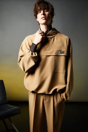 Patrizia Pepe Over Hooded Sweatshirt Beige | PADGR4317
