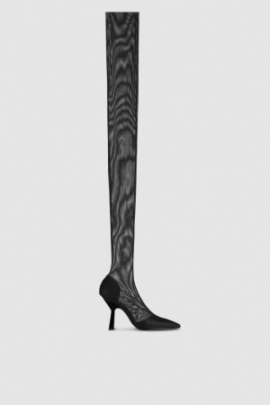 Patrizia Pepe Overknee Boots In Tulle Noir | FQJYU6309