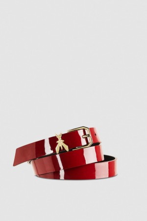 Patrizia Pepe Patent Leather Belt Rouge | RAYLW4317