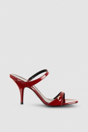 Patrizia Pepe Patent Leather Heeled Sandals Rouge | UZLYW6190