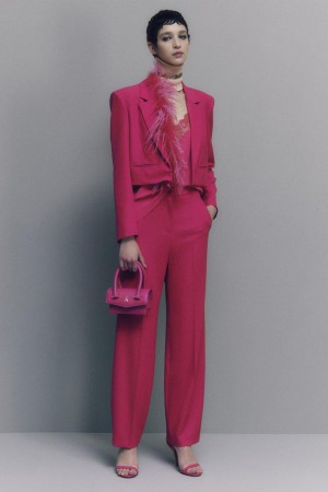 Patrizia Pepe Pleated Pants In Stretch Fabric Rose | STDYB8374