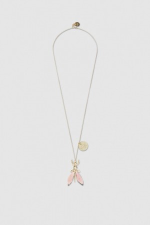 Patrizia Pepe Precious Fly Necklace With Stones Rose | HAWGP3089