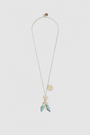Patrizia Pepe Precious Fly Necklace With Stones Vert | PKVFW2509