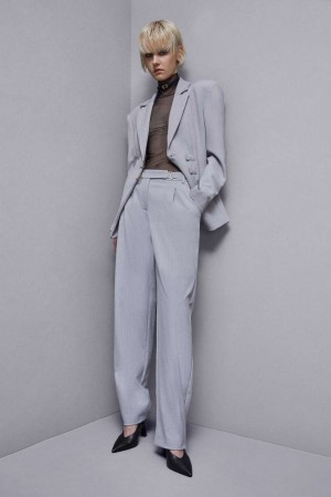 Patrizia Pepe Regular Fit Viscose Pants Grise | DARQW5469