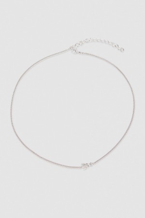 Patrizia Pepe Rhinestone Necklace Argent | HEIQT2517