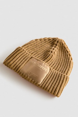 Patrizia Pepe Ribbed Fabric Hat Beige | BKOVL1450