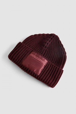 Patrizia Pepe Ribbed Fabric Hat Violette | XUTBG3501