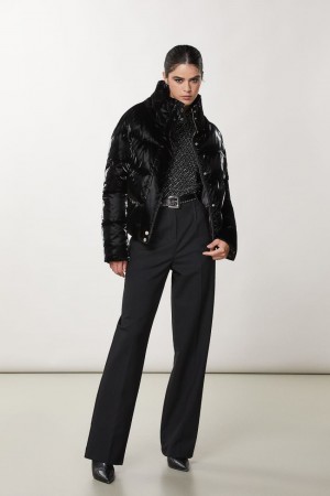 Patrizia Pepe Short Padded Down Jacket Noir | RXPLZ4391