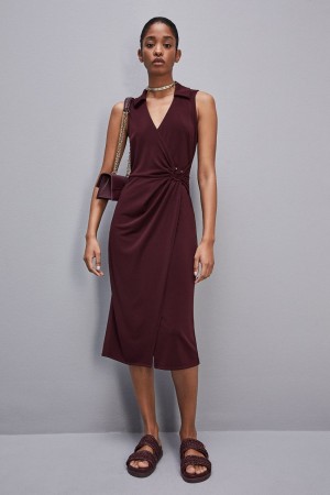 Patrizia Pepe Sleeveless Midi Jersey Dress Violette | ZQUHI1287