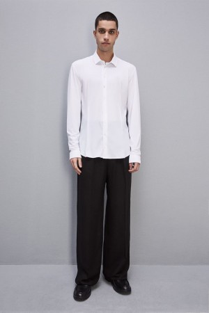 Patrizia Pepe Slim Fit Jersey Shirt Blanche | PBRWQ0512