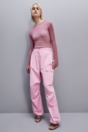 Patrizia Pepe Slim Fit Lurex Sweater Rose | SLAGO8913