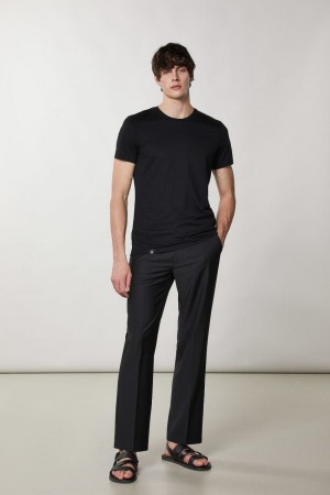 Patrizia Pepe Slim Fit T-shirt In Lyocell Jersey And Cotton Noir | ZSYXL1598
