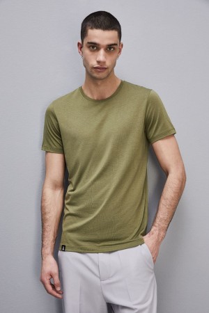 Patrizia Pepe Slim Fit T-shirt In Lyocell Jersey And Cotton Vert | WPSAD7291