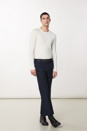 Patrizia Pepe Slim Fit Wool Sweater Blanche | JVKEC5798