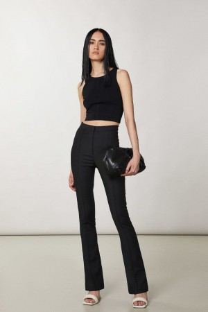 Patrizia Pepe Slim Flare Pants Noir | UBOPX5704