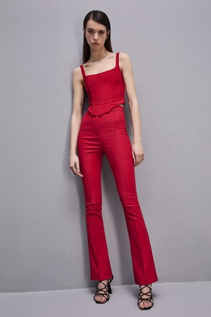 Patrizia Pepe Slim Flare Pants Rouge | IYBHC9627