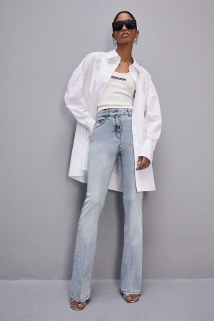 Patrizia Pepe Slim Stretch Denim Jeans Bleu Clair | ZMYPR5320
