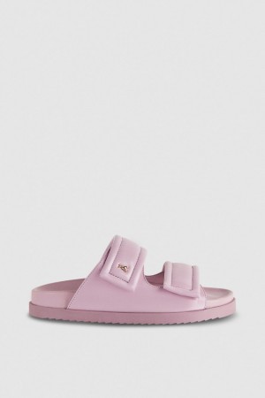Patrizia Pepe Slippers With Logo And Leather Lining Violette | LUGZH1250